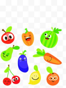 彩色的各种卡通蔬菜