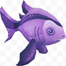 紫色手绘鱼