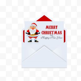 白色圣诞节信封贺卡...
