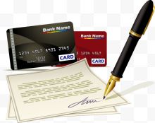 信用卡与签字笔矢量