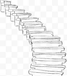 卡通手绘楼梯