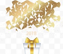 金色三角花纹新年礼物
