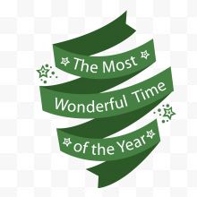 绿色一年最精彩时间圣诞节丝带