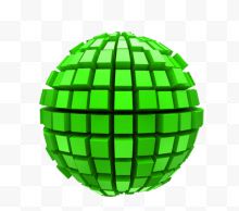 绿色放射状方体组合球体