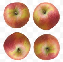 四个新鲜红苹果