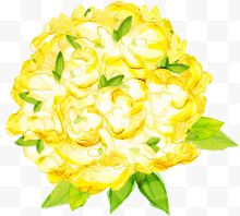 手绘合成黄色的花束...