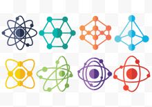 不同的颜色设置图标原子球向量