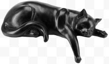 黑色漂亮猫咪雕塑