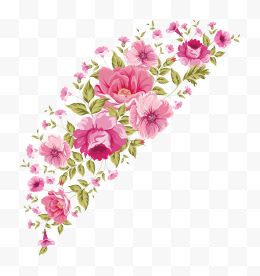 玫瑰花丛水彩手绘装饰