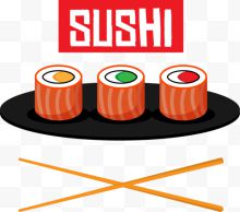 矢量寿司插图
