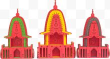 红色城堡模型