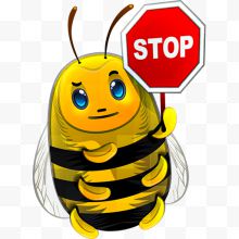 蜜蜂stop牌子
