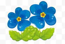 蓝色花朵卡通