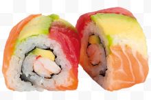 彩色生鱼片寿司