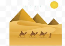 埃及沙漠行走骆驼