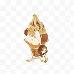 卡通小姑娘冰淇淋