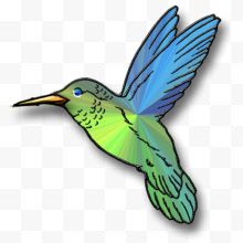 飞翔的蓝绿色蜂鸟
