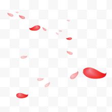 悬浮的红色小花瓣