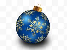 蓝色立体圣诞装饰球