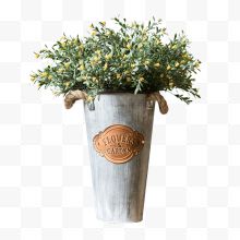 复古铁皮高桶花器花盆花筒
