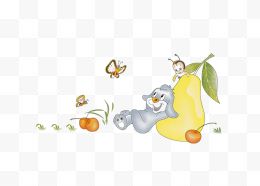 可爱的小动物们和水果...