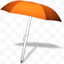 手绘橙色太阳伞