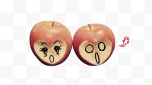两个可爱的苹果
