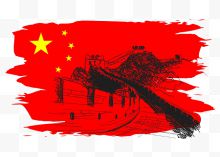 中国红与长城标志