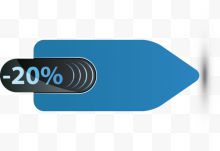 蓝色8折促销标签