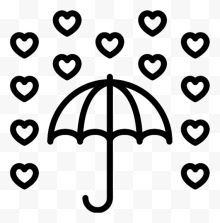 卡通爱心雨伞图标