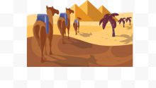 金字塔沙漠行走骆驼...