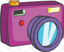 卡通紫红色照相机