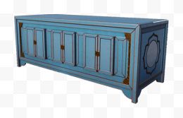 蓝色木质柜子