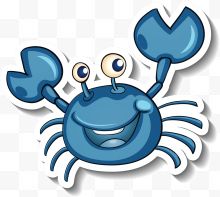 卡通蓝色螃蟹