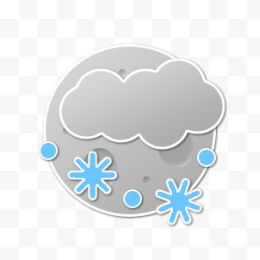 夜间雨夹雪贴纸风格天气预报集图标6