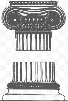 涡卷灰黑色矢量罗马柱