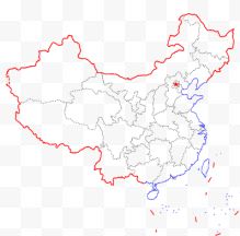 线条中国地图装饰