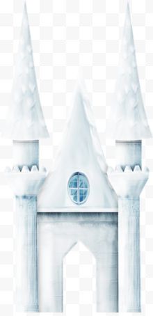 卡通白色的城堡门