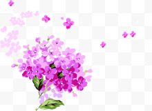 卡通紫色花朵装饰