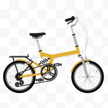黄色扁平化自行车