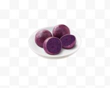 一盘紫薯球