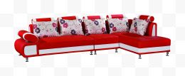 红色布艺沙发家具背景