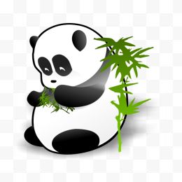 4张中国的熊猫和竹子图标，尺寸为512x512像素