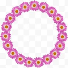 紫色雏菊圆形花环