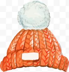 圣诞节橙色卡通帽子装饰图...