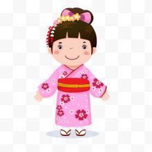穿日本和服的女孩设计