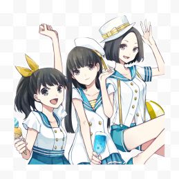 三个穿制服的卡通美少女