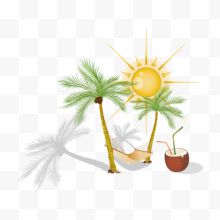 椰子树和太阳