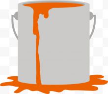 橙色迷你风格金属油漆桶...