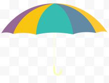 手绘卡通彩色七彩雨伞